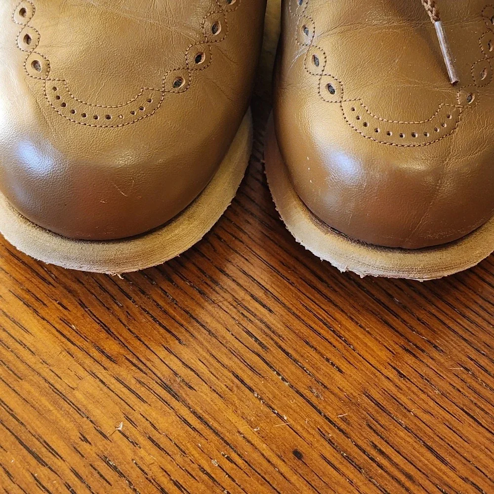 P. W. Minor Orthopedic Beige Lace Up Wedge Heel Comfort Shoe 8‎ Wide Inserts